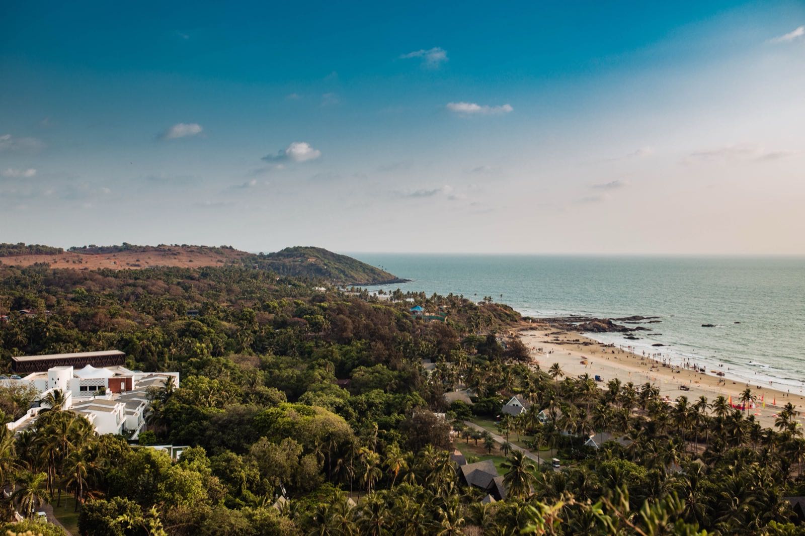 Aerial view of Mandrem Beach in North Goa